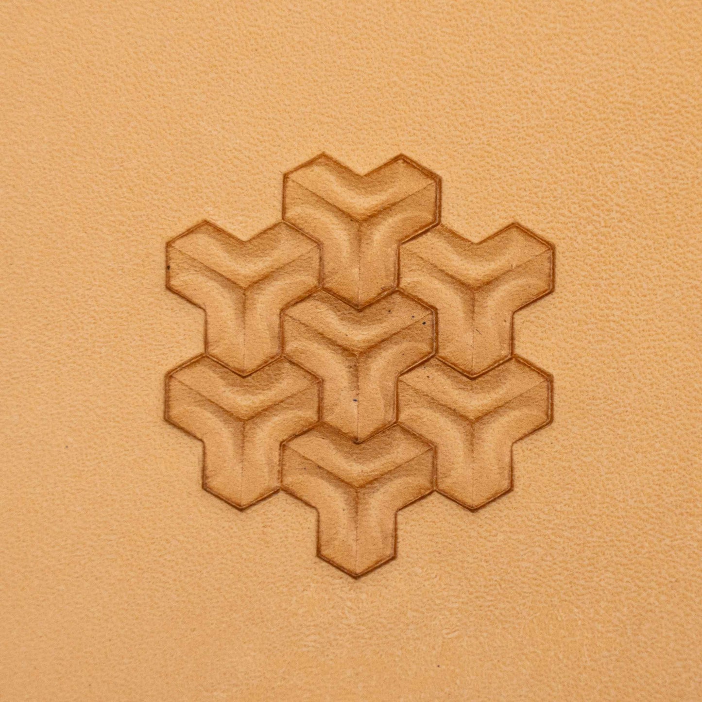 LT162 Geometric Leather Stamping Tool–3D Illusion Geometric 13x13mm (1/2" x 1/2")