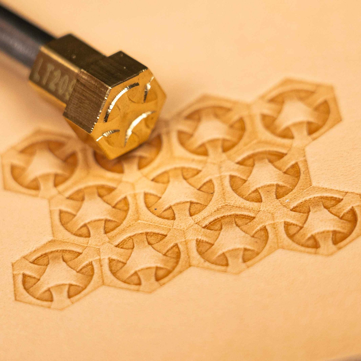 Geometric Leather Stamp – Interlocking Shapes