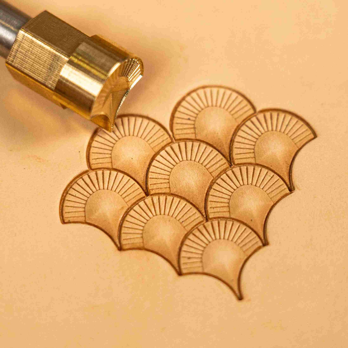 Geometric Leather Stamp – Fan Arches