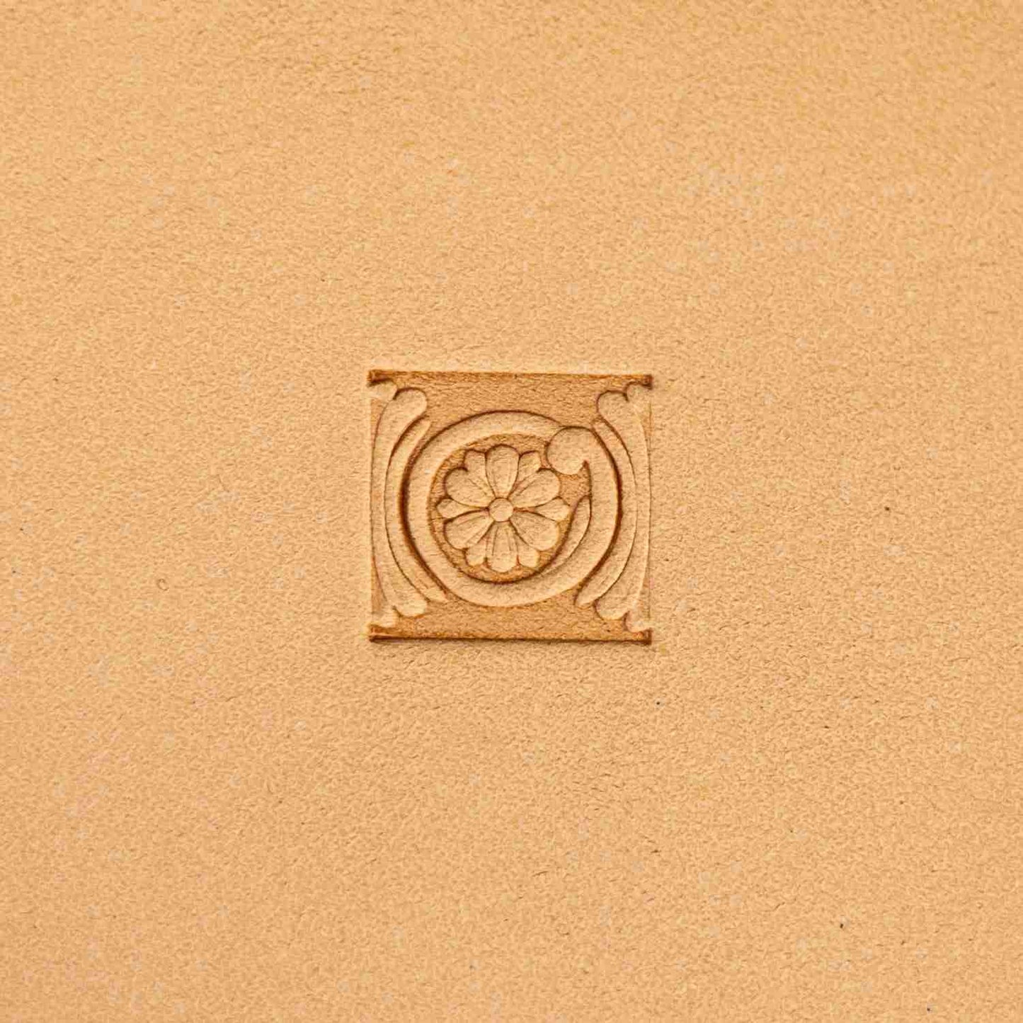 LT179 Flower Leather Stamping Tool–Circular Border Flower 15x14mm (7/12" x 5/9")