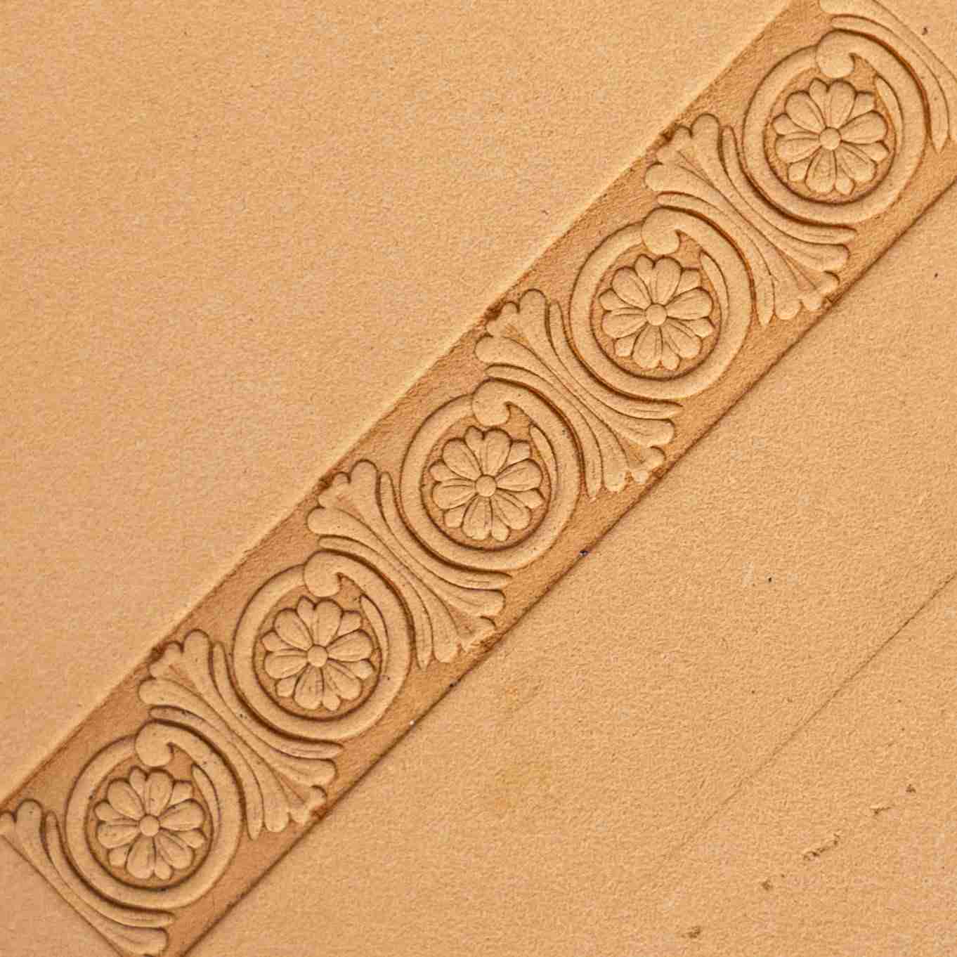 LT179 Flower Leather Stamping Tool–Circular Border Flower 15x14mm (7/12" x 5/9")