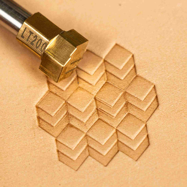Geometric Leather Stamp – 3D Cubes