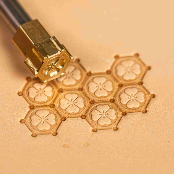 Pattern Leather Stamp – Floral Hexagon