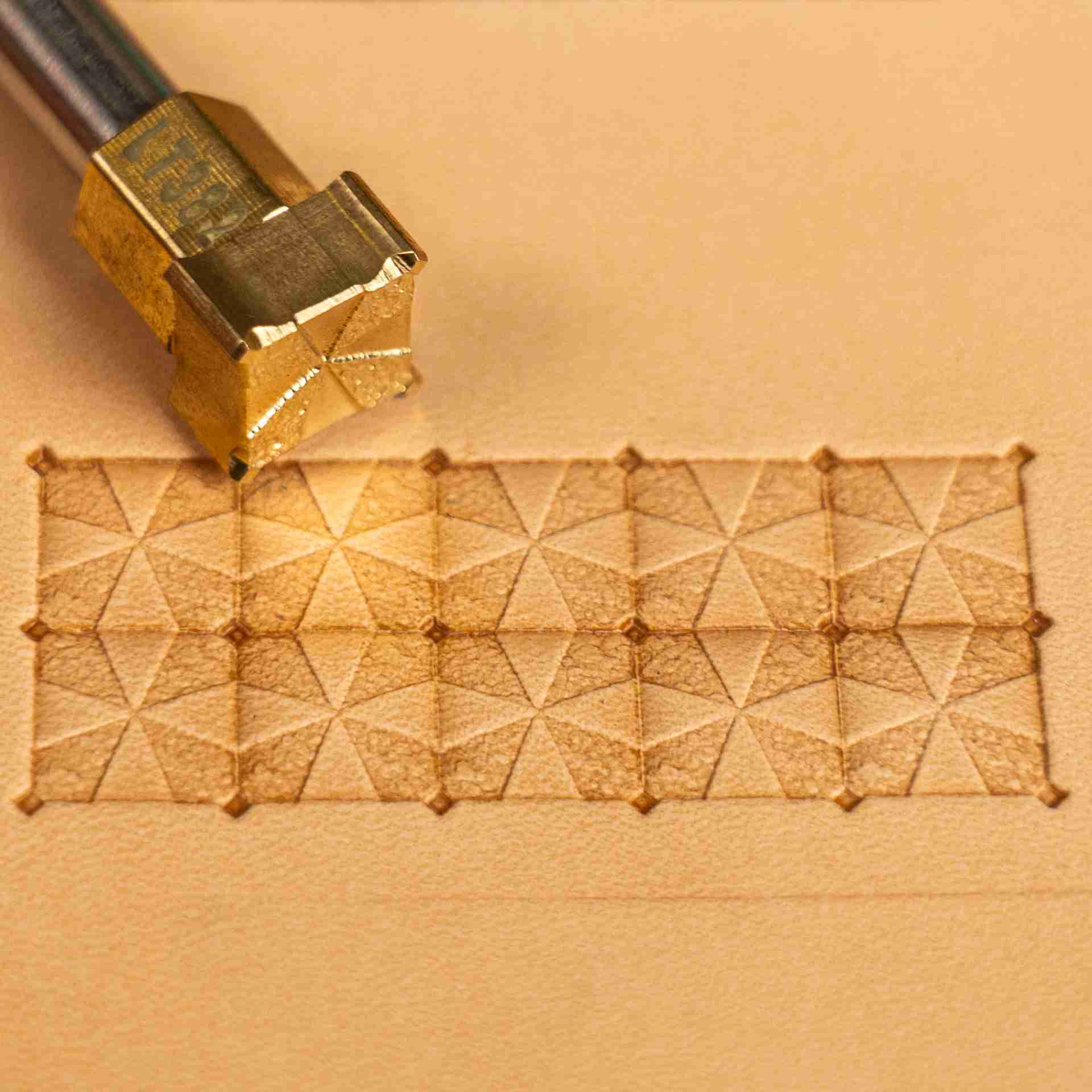 Geometric Leather Stamp – Star Grid