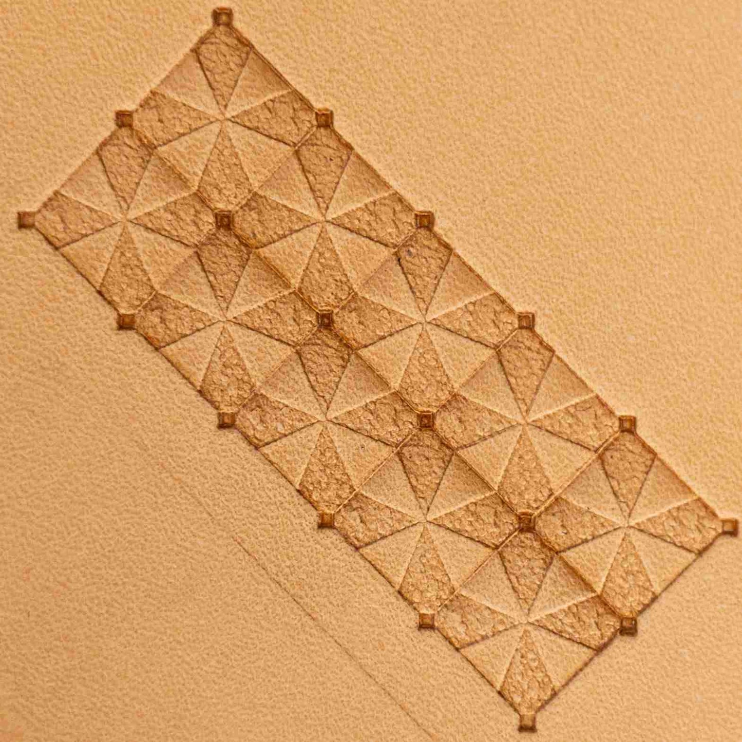 LT382 Geometric Leather Stamping Tool–Star Grid Geometric 17x17mm (2/3" x 2/3")