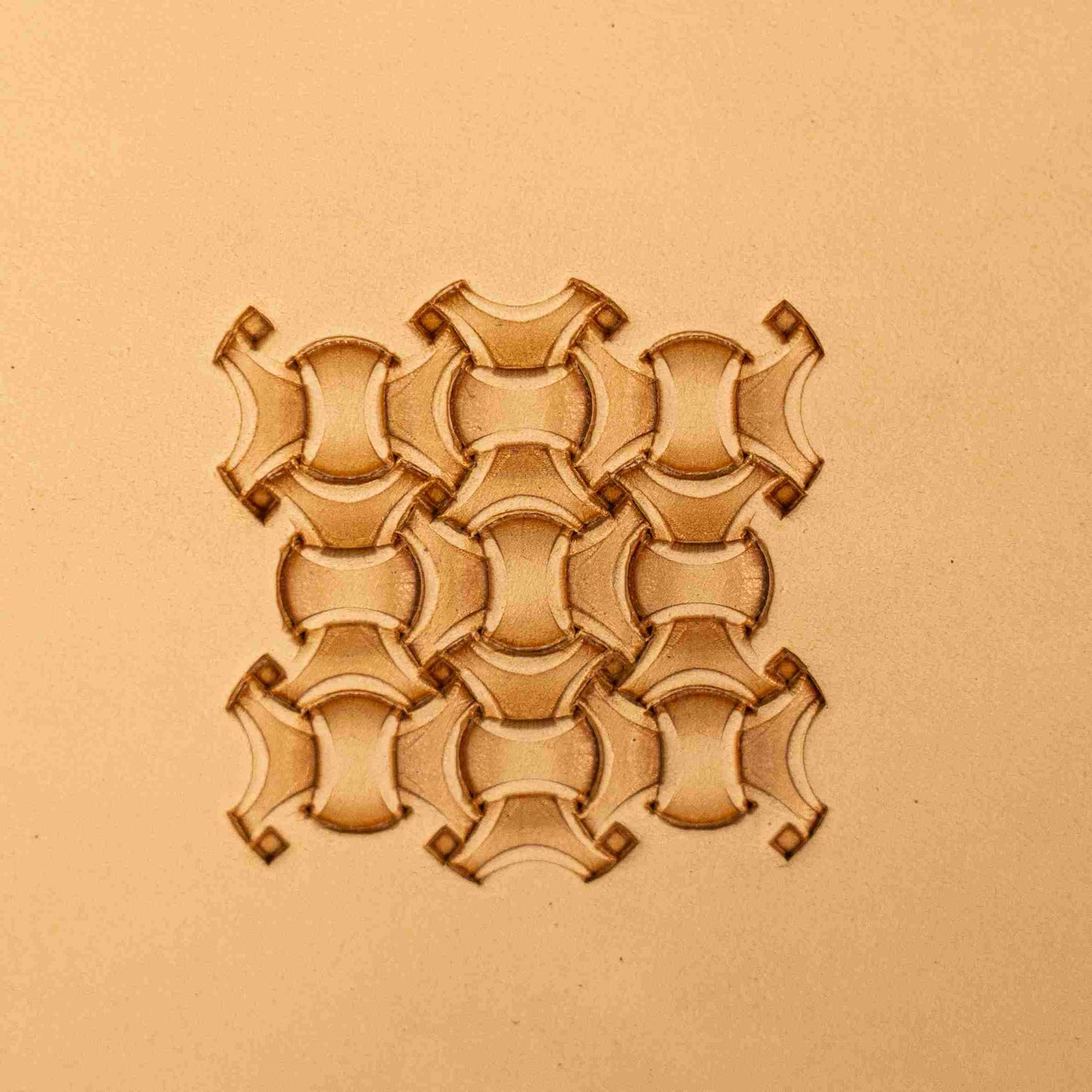 LT230 Basket Weave Leather Stamping Tool–Leather Stamps Stamping Tool – Interlocking Shapes Basket Weave 16x13mm (5/8" x 1/2")