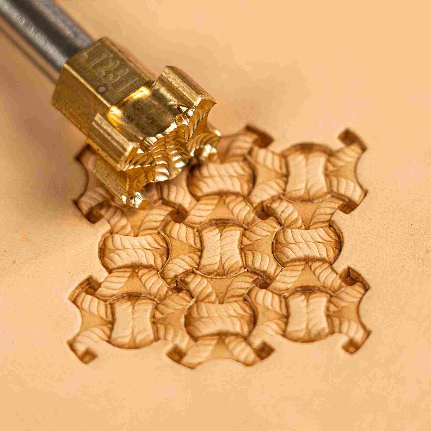 Pattern Leather Stamp – Interlock Design