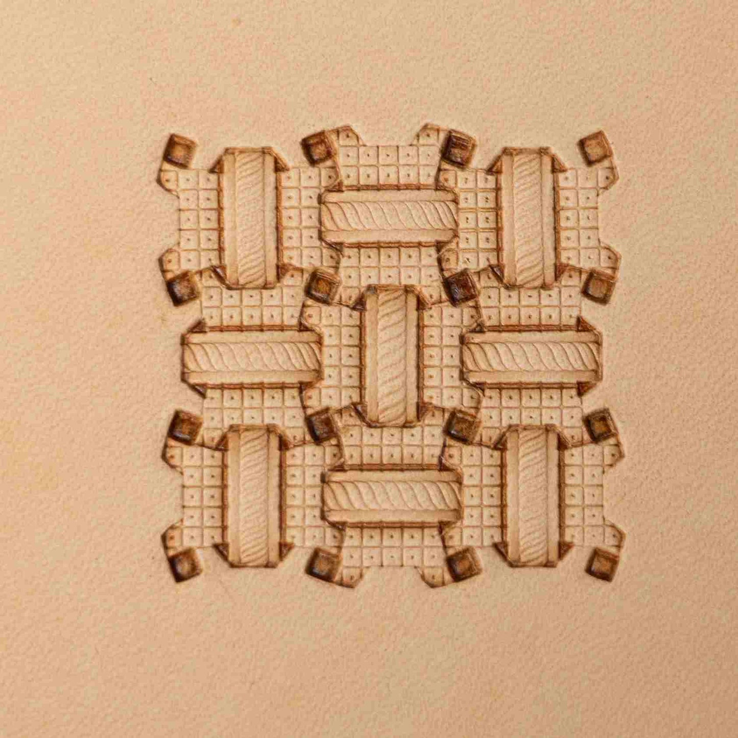 LT270 Basket Weave Leather Stamping Tool–Interlaced Basket Weave 15x14mm (7/12" x 5/9")