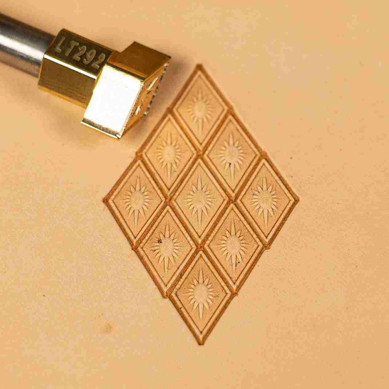 Geometric Leather Stamp – Sunburst Diamonds