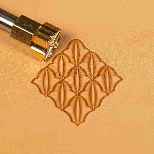 Geometric Leather Stamp – Petal Cluster