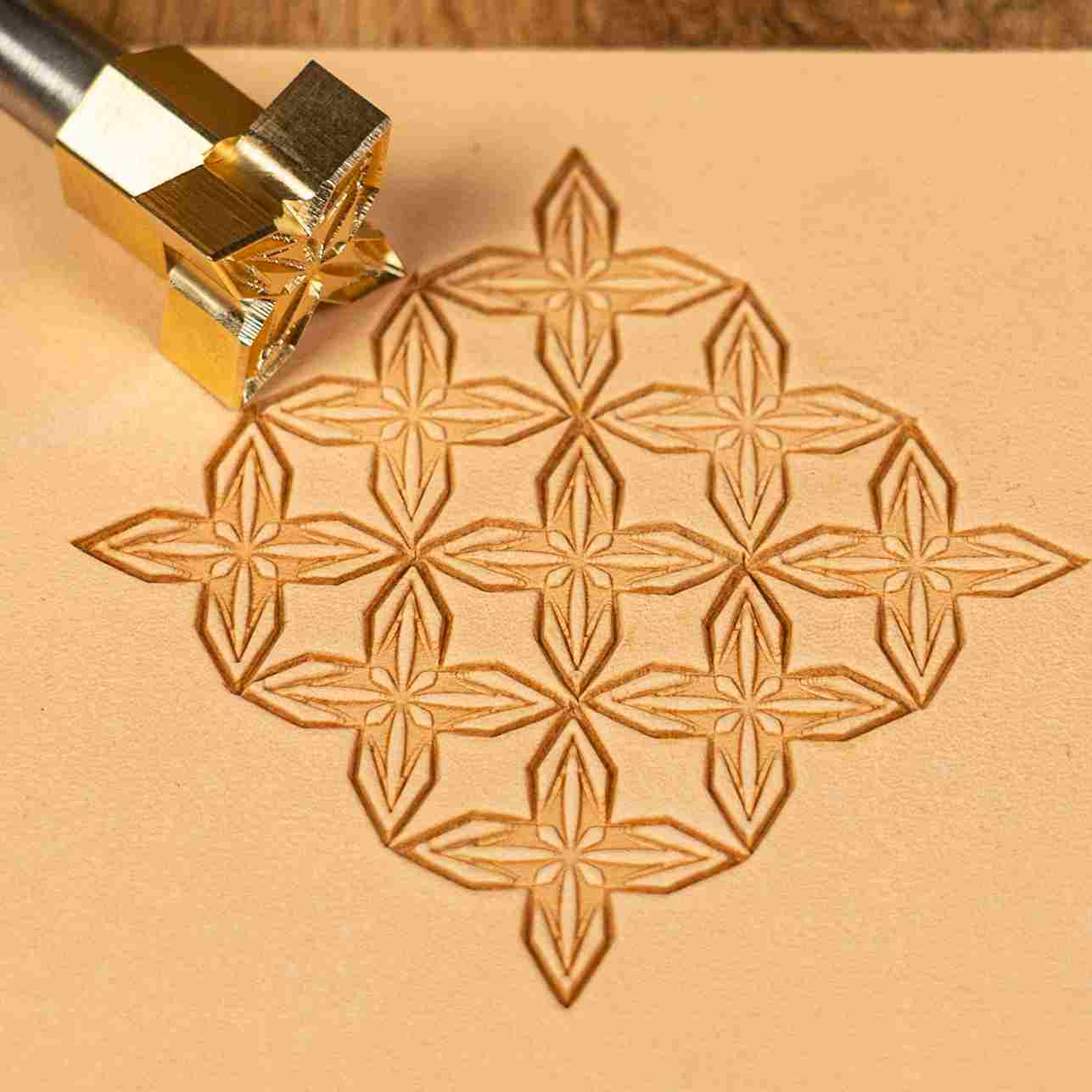 Geometric Leather Stamp – Star Mosaic