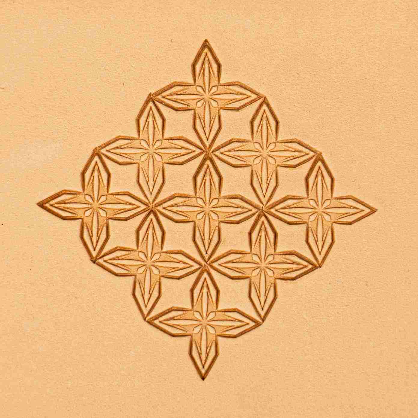LT324 Geometric Leather Stamping Tool–Star Mosaic Geometric 15x15mm (7/12" x 7/12")