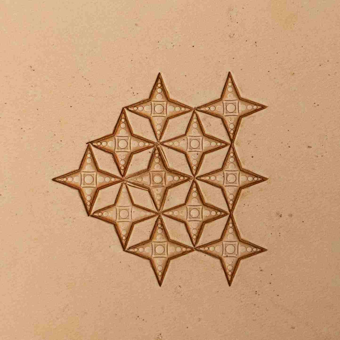 LT325 Geometric Leather Stamping Tool–Star Grid Geometric 15x15mm (7/12" x 7/12")