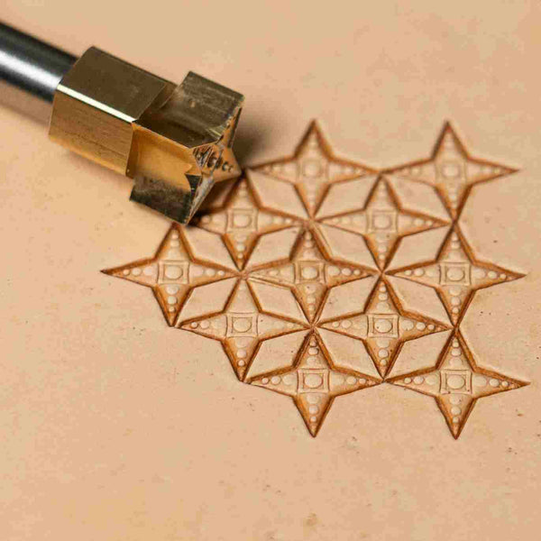 Geometric Leather Stamp – Star Grid