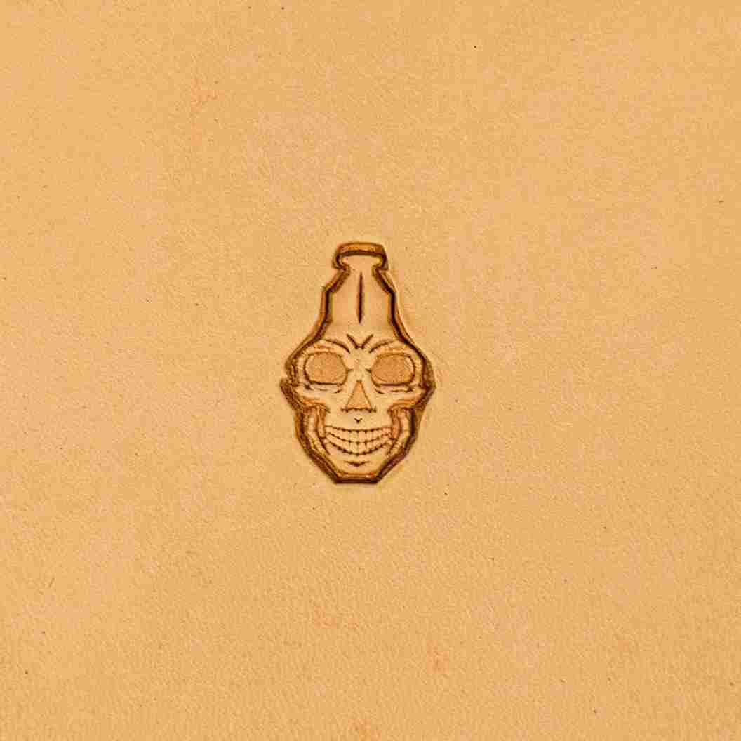 LT337 Skull Leather Stamping Tool–Bottle Shape Skull 18x12mm (5/7" x 7/15")