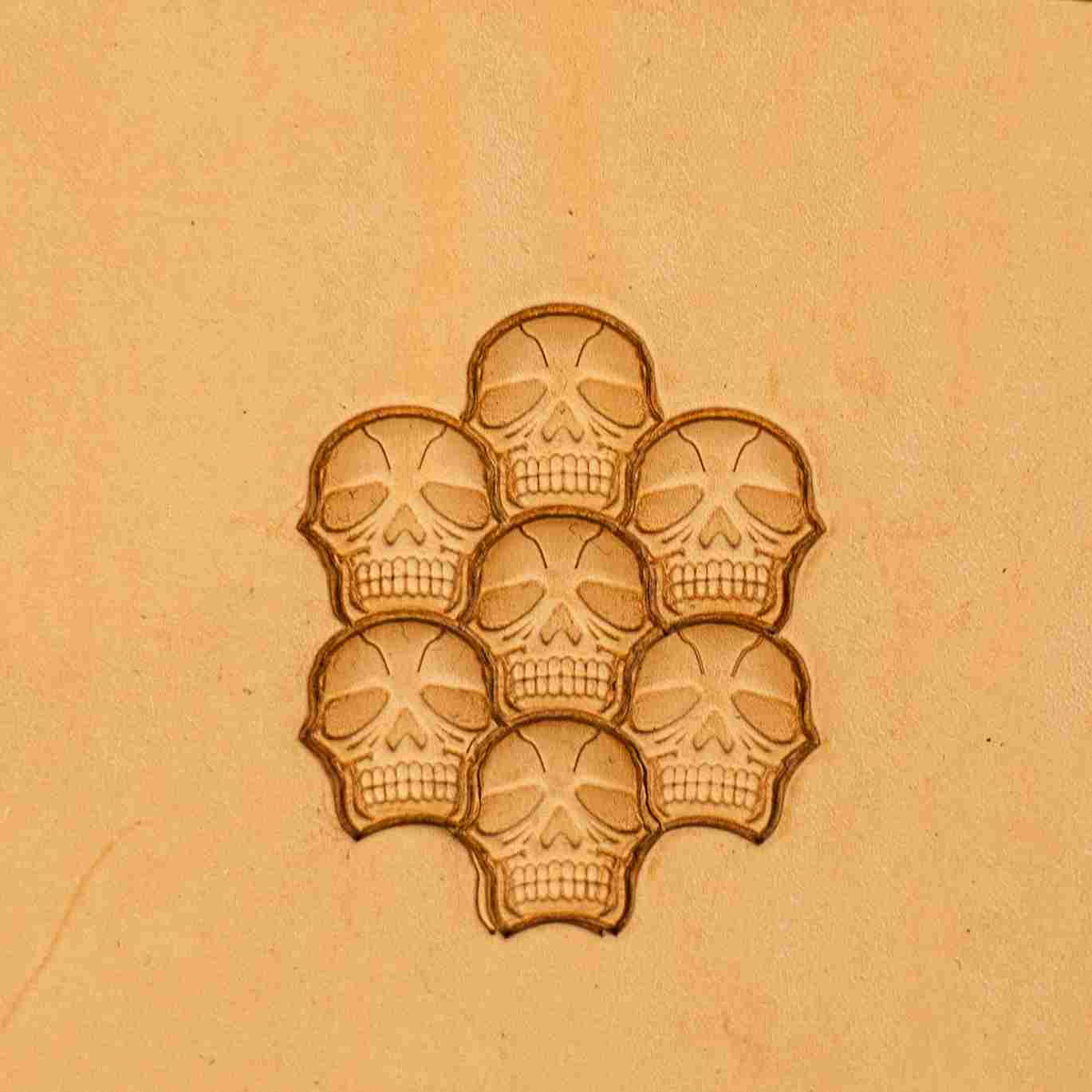 LT338 Skull Leather Stamping Tool–Stacked Skull 15x14mm (7/12" x 5/9")