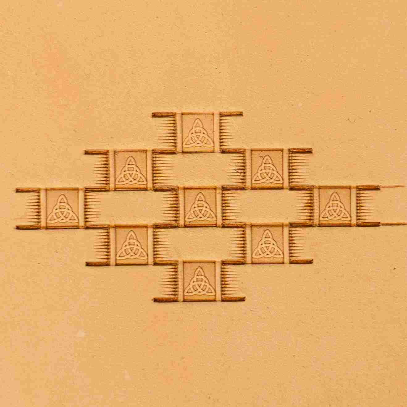 LT340 Basket Weave Leather Stamping Tool–Celtic Knot Basket Weave 16x7mm (5/8" x 3/11")