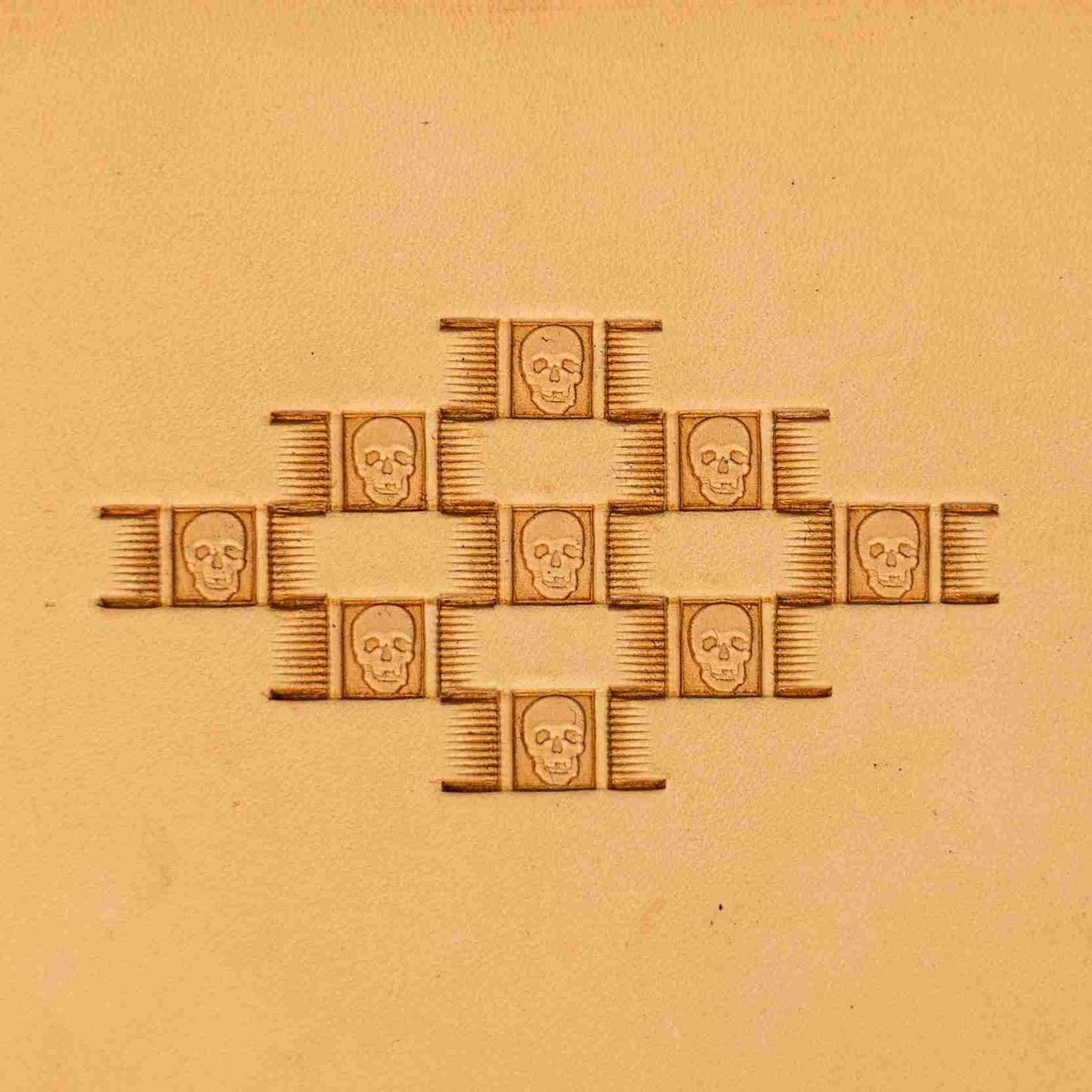 LT346 Basket Weave Leather Stamping Tool–Skull Basket Weave 16x7mm (5/8" x 3/11")