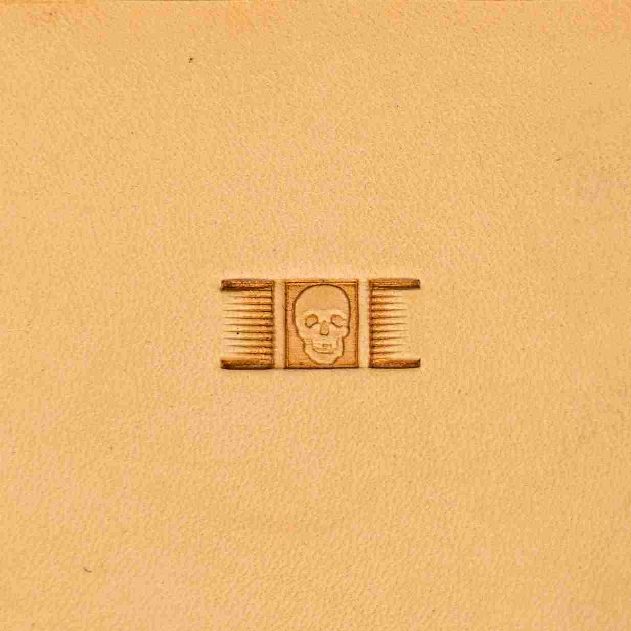 LT346 Basket Weave Leather Stamping Tool–Skull Basket Weave 16x7mm (5/8" x 3/11")