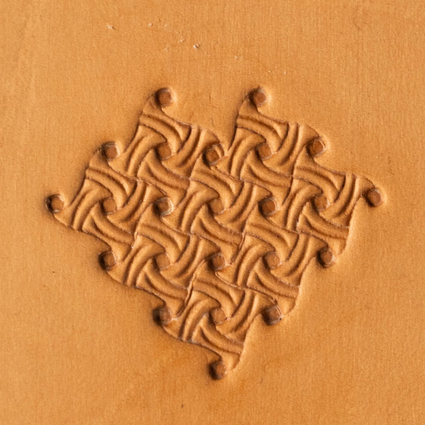 LT249 Basket Weave Leather Stamping Tool–Interlocking Swirls Basket Weave 15x15mm (5/8x5/8")