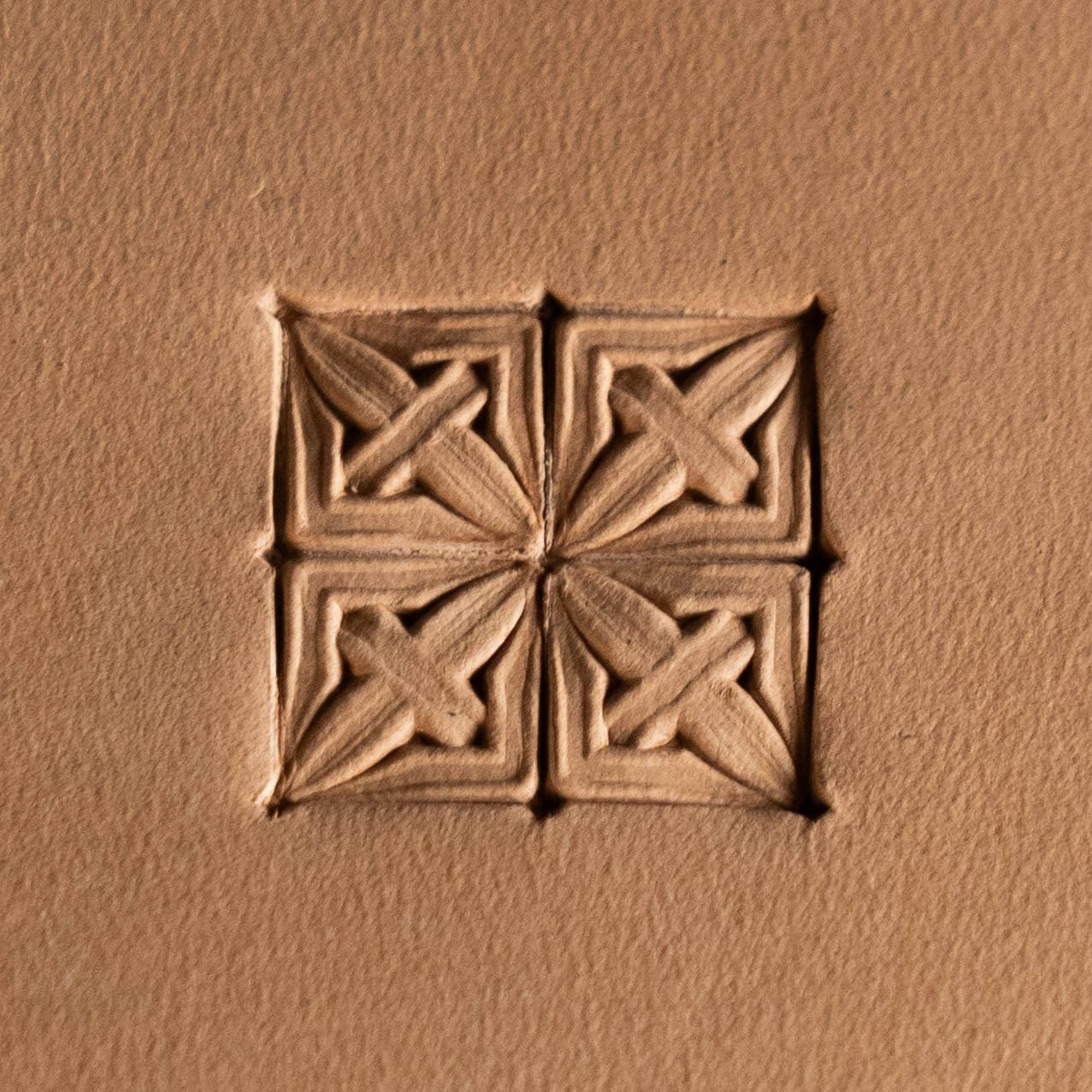 Geometric Leather Stamp – Cross Squares