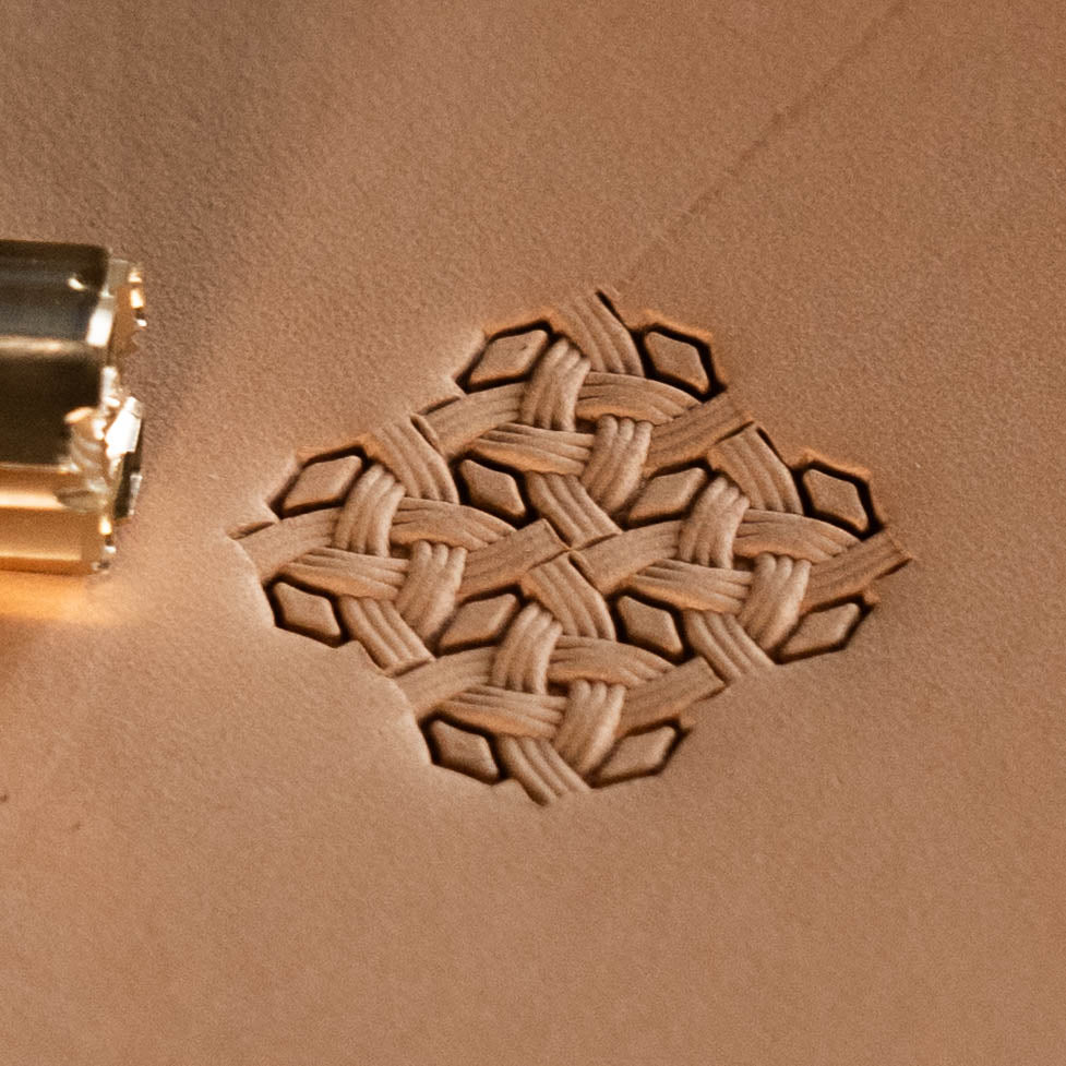 LT592 Basket Weave Leather Stamping Tool–Celtic Knot Basket Weave 14x14mm (5/9" x 5/9")