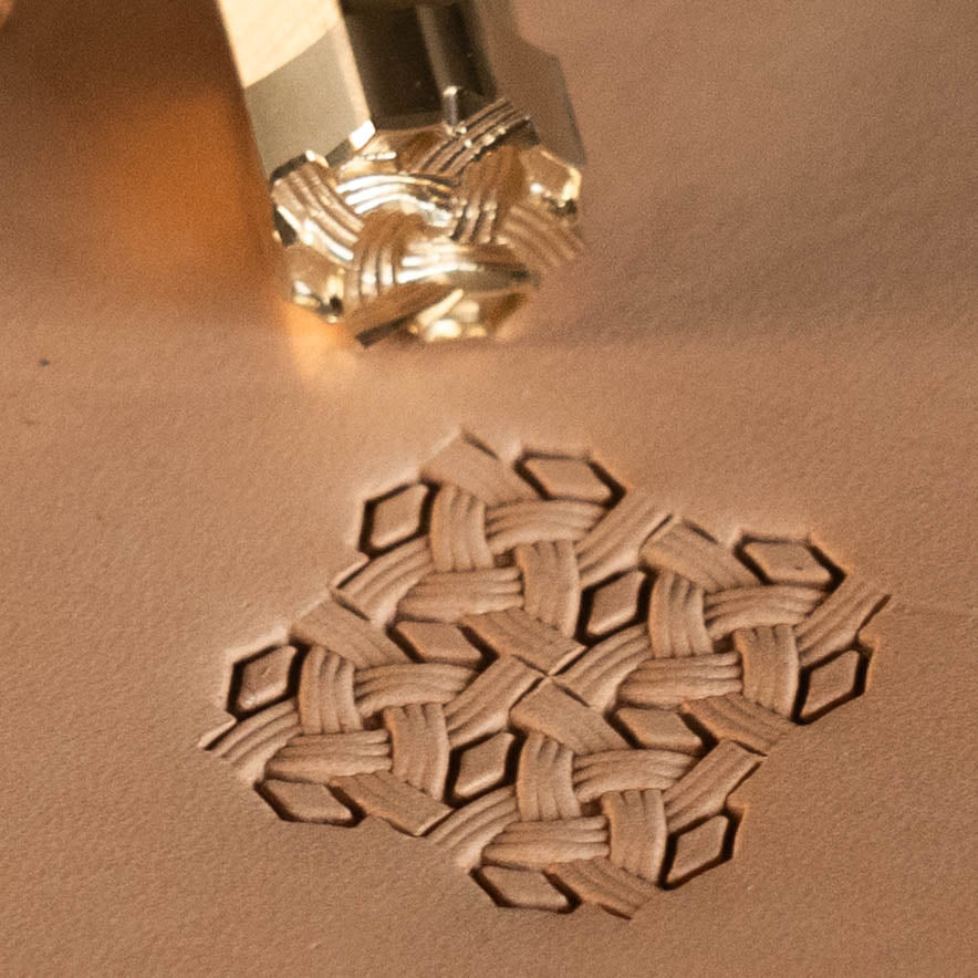 LT592 Basket Weave Leather Stamping Tool–Celtic Knot Basket Weave 14x14mm (5/9" x 5/9")