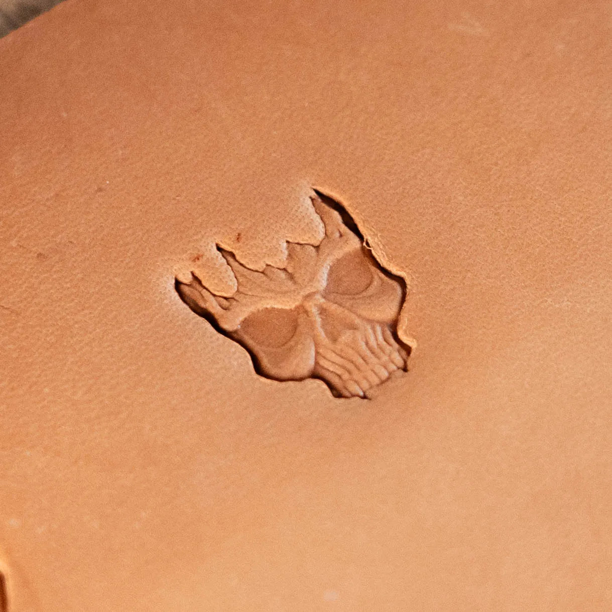 LT620 Skull Leather Stamping Tool–Cracked Skull 14x17mm (5/9" x 2/3")