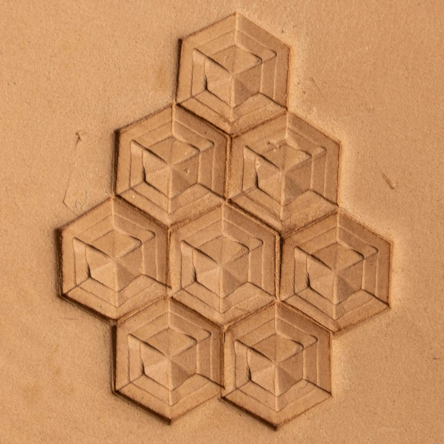 LT132 Geometric Leather Stamping Tool–Hexagon Cube Geometric 12x12mm (7/15" x 7/15")