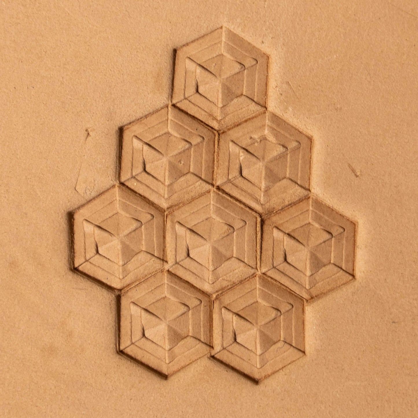 LT132 Geometric Leather Stamping Tool–Hexagon Cube Geometric 12x12mm (7/15" x 7/15")