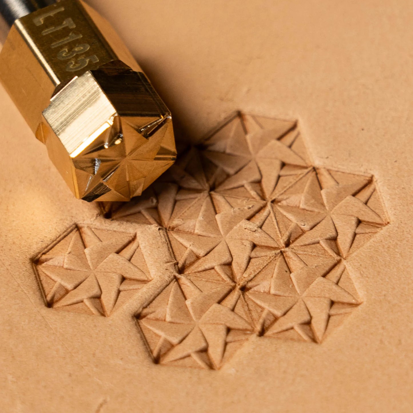 LT135 Geometric Leather Stamping Tool–Star Mosaic Geometric 12x12mm (7/15" x 7/15")