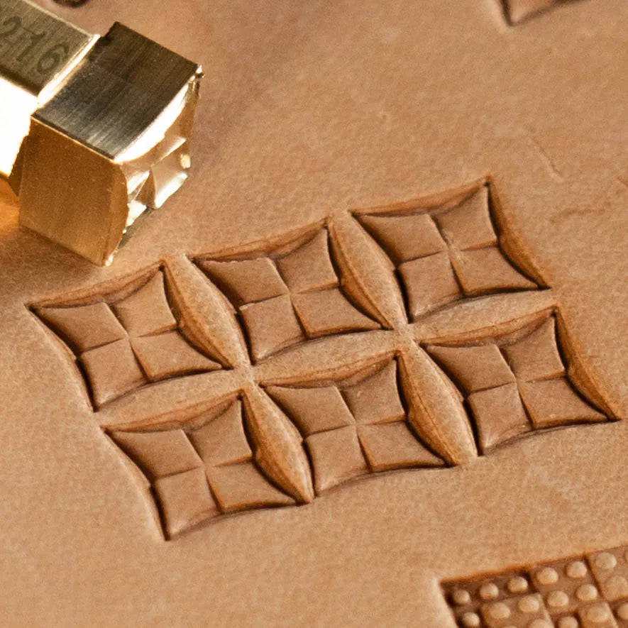 LT216 Geometric Leather Stamping Tool–Diamond Grid Geometric 10x10mm (2/5" x 2/5")
