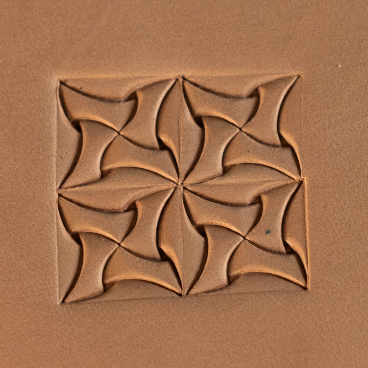 Geometric Leather Stamp – Pinwheel