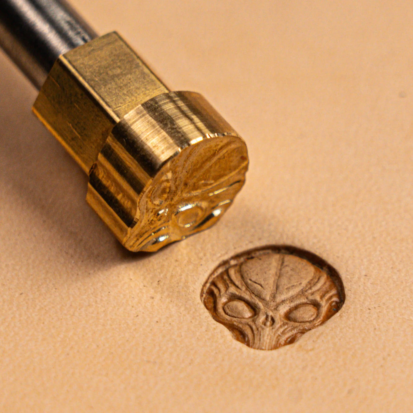 LT571 Skull Leather Stamping Tool–Alien Head Skull 13x15mm (1/2" x 7/12")