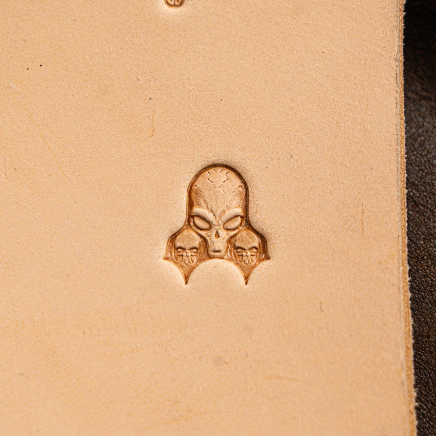 LT568 Skull Leather Stamping Tool–Alien Cluster Skull 14x16mm (5/9" x 5/8")