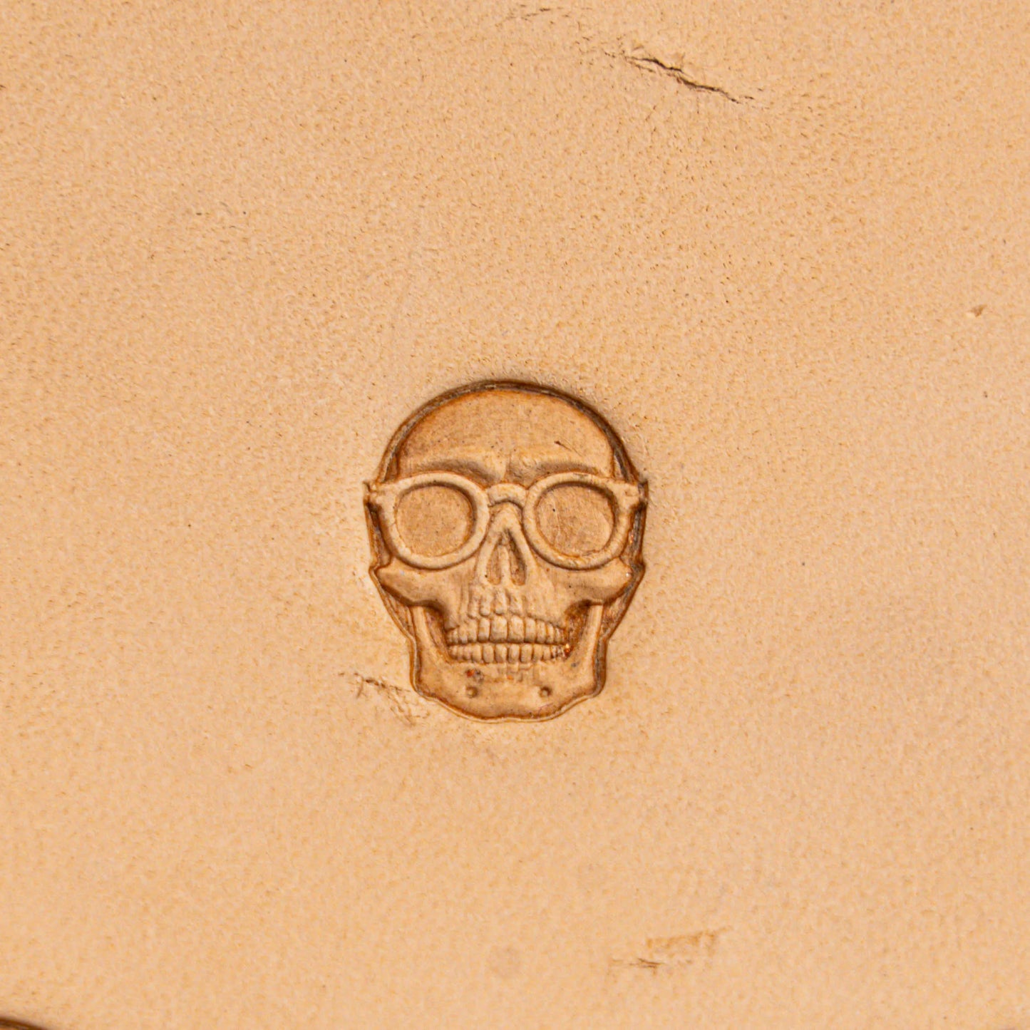 LT576 Skull Leather Stamping Tool–With Glasses Skull 13x16mm (1/2" x 5/8")