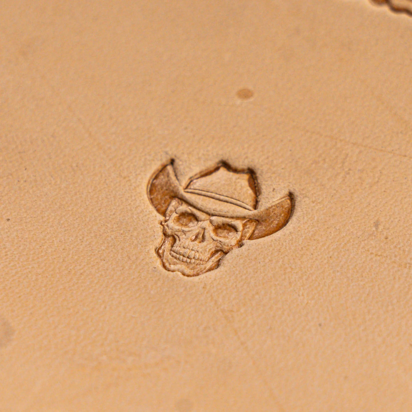 LT563 Skull Leather Stamping Tool–Cowboy Hat Skull 17x17mm (2/3" x 2/3")