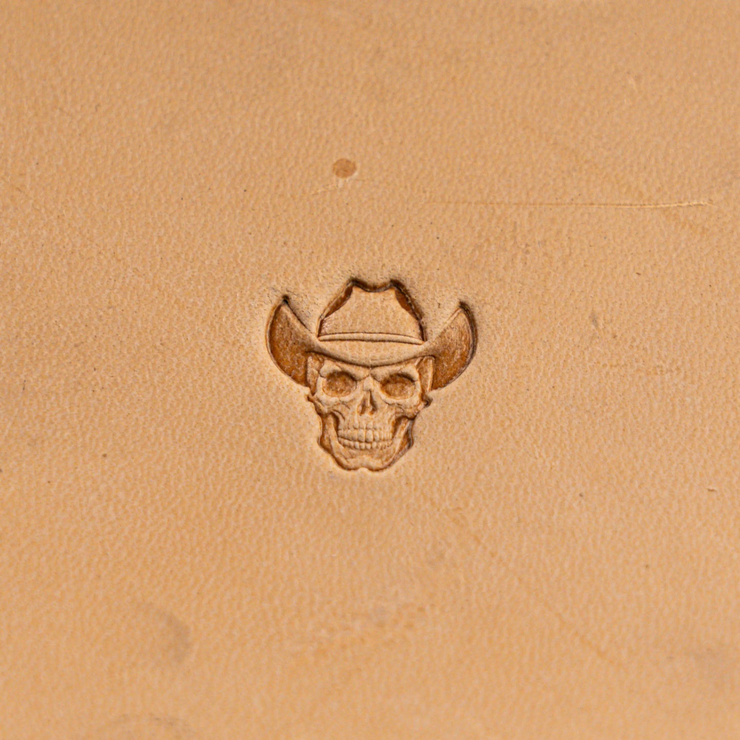 LT563 Skull Leather Stamping Tool–Cowboy Hat Skull 17x17mm (2/3" x 2/3")