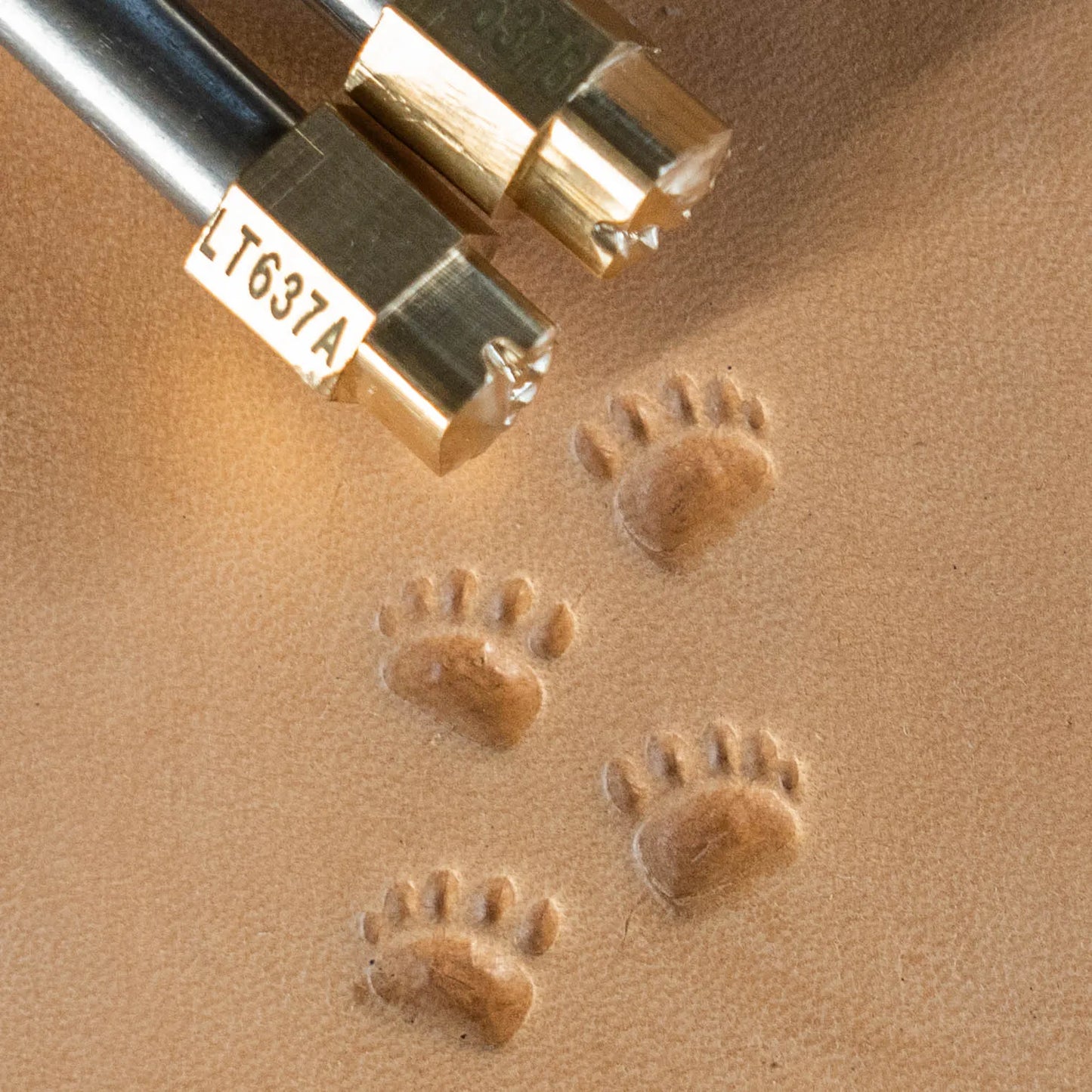 LT637A+B Bear Leather Stamping Tool–Tracks Paw Bear 10x10mm (2/5" x 2/5")