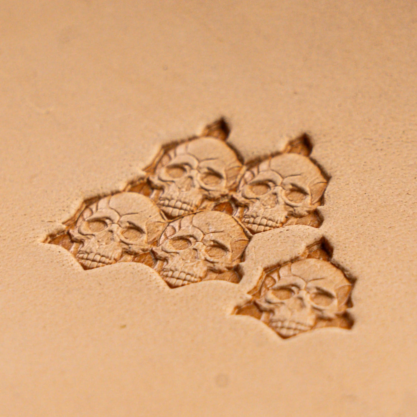 LT556 Skull Leather Stamping Tool–Old Cluster Skull 16x13mm (5/8" x 1/2")