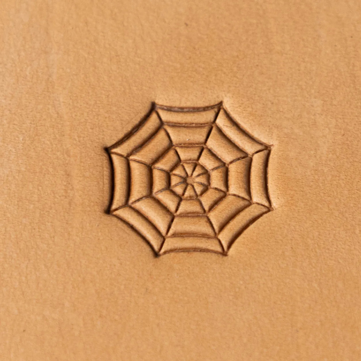 Geometric Leather Stamp – Spider Web