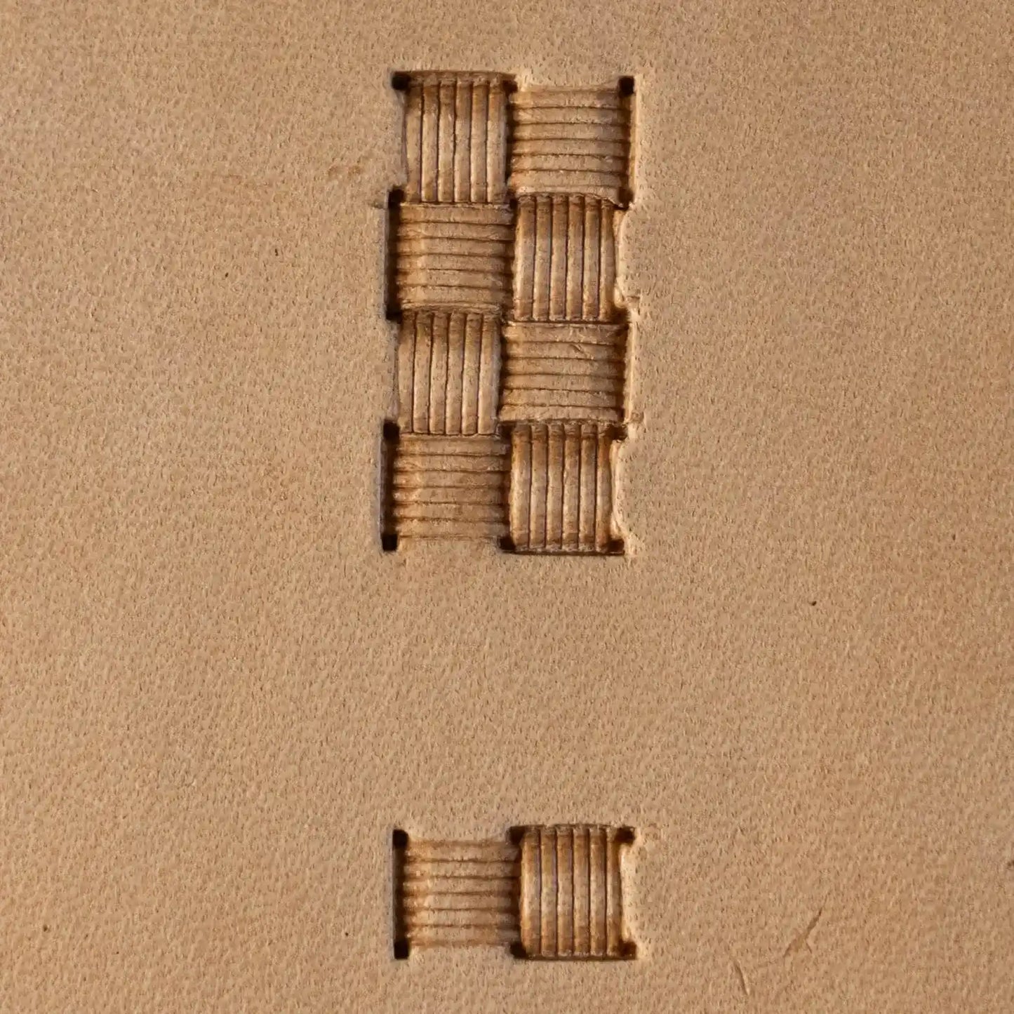 LT775 Basket Weave Leather Stamping Tool–Boxed Lines Basket Weave 14x08mm (5/9" x 5/16")