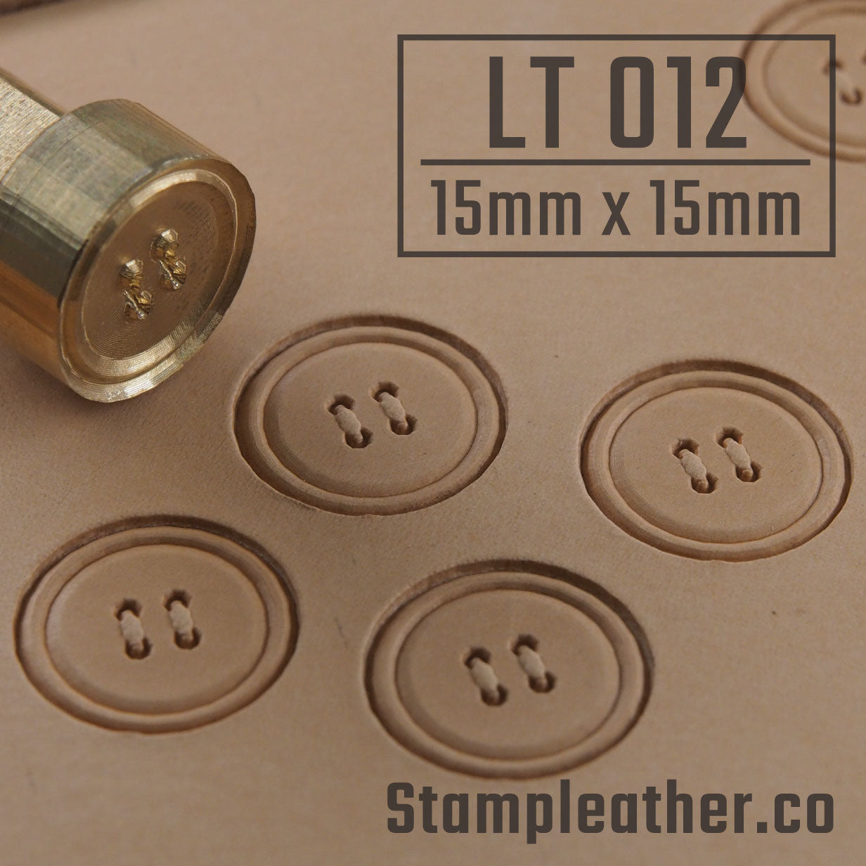 LT012 Geometric Leather Stamping Tool–Button Style Geometric 15x15mm (9/16"x9/16")