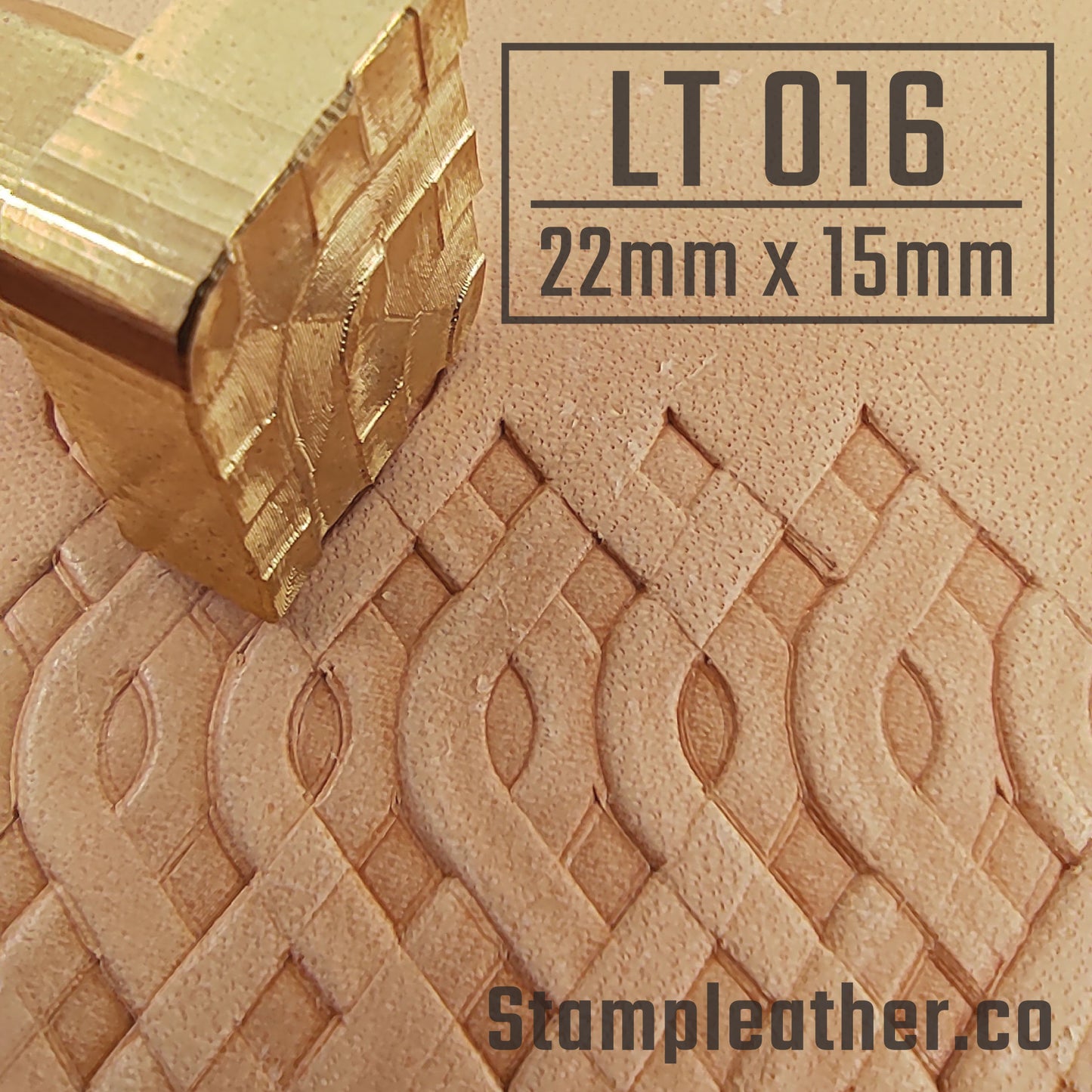 LT016 Geometric Leather Stamping Tool–Interlocking Geometric 22x15mm (7/8"x9/16")