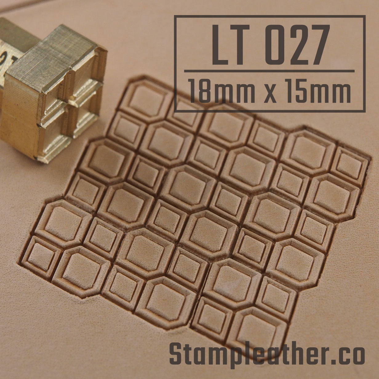 LT027 Geometric Leather Stamping Tool–Square Octagon Geometric 18x15mm (11/16"x9/16")