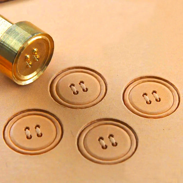 Geometric Leather Stamp – Button Style