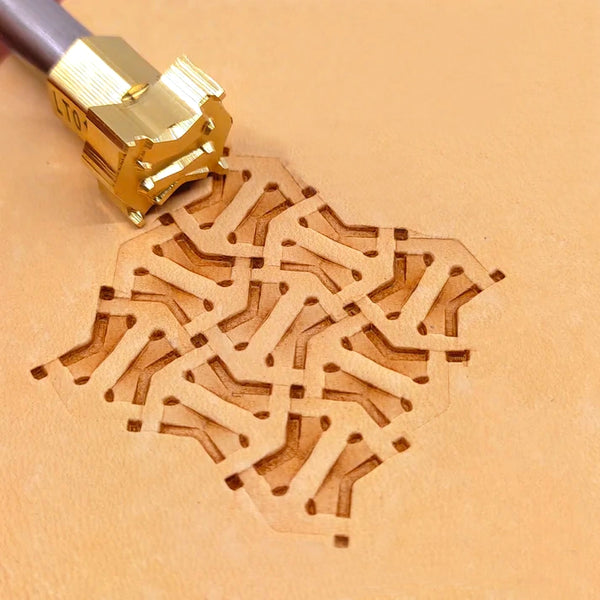 Geometric Leather Stamp – Interlocking Lines