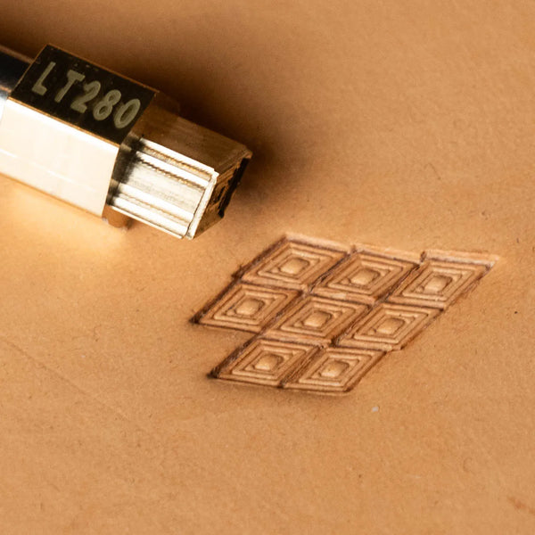 Geometric Leather Stamp – Diamond Cubes