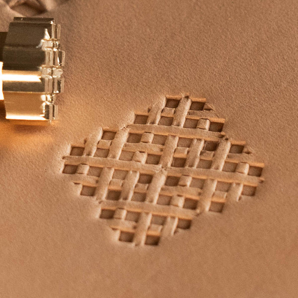 Basket Weave Leather Stamp – Diamond Grid