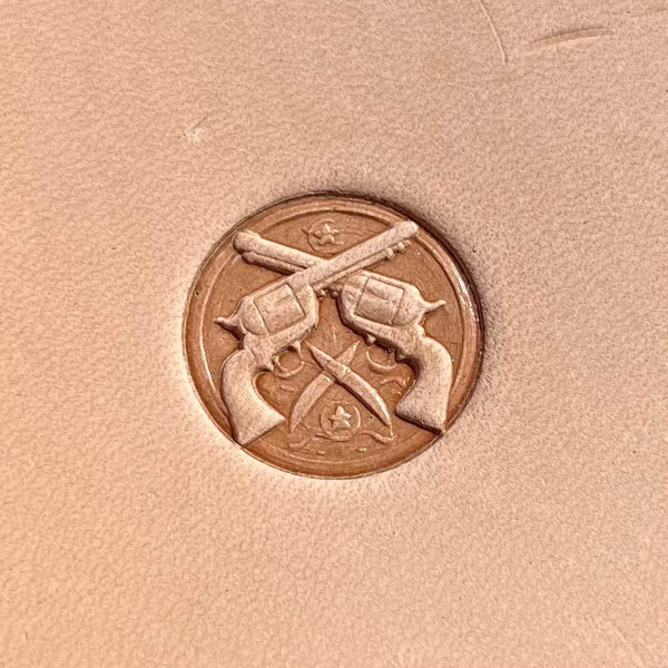 Pattern Leather Stamp – Crossed Pistols